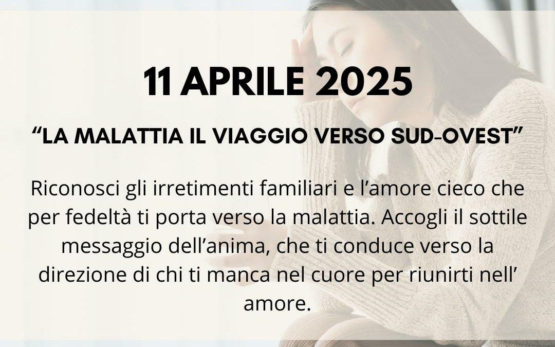 Percorso di costellazioni familiari spirituali: 11 Aprile 2025 – La malattia